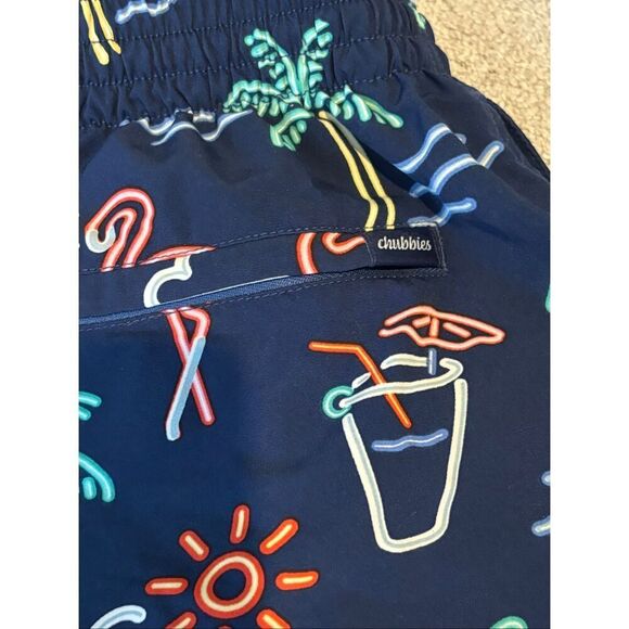 NWOT Chubbies The Neon Lights Stretch Swim Trunks Navy Blue Men's Size Small, $7 - Picture 5 of 6